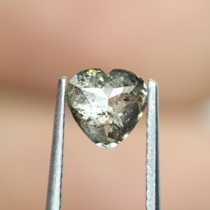1.00 CT Naturel Coeur Coupe Sel et Poivre Lâche Diamant Unique Bagues de Fiançailles et de Mariage - Product Image 4