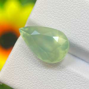 7.25ct Prehnite Naturel Vert Pâle Poire Coupe À Facettes Pierres Précieuses En Vrac Du Mali 15.4*9.8 MM Belle Gemme De Prehnite Verte Pour Bague - Product Image 2