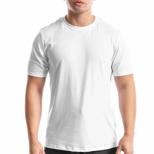 Camiseta OEM Heavyweight Drop Shoulder para hombre 100% algodón liso por encargo verano en blanco camisetas de gran tamaño - Product Image 4