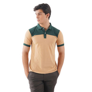 Camiseta Polo de color contrastante para hombre, ropa informal de mezcla de algodón de manga corta para oficina de verano y trajes diarios - Product Image 1
