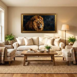 野生動物のライオンのデジタル絵画 |   高画質印刷可能なウォールアート |   カスタムサイズPDF - Product Image 4