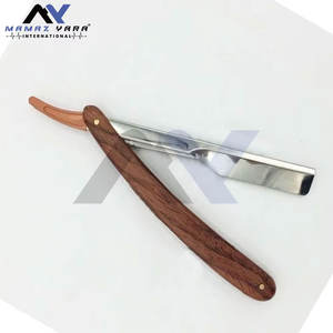 Rasoir de barbier avec manche en plastique peint en bois et lame interchangeable standard - Product Image 3