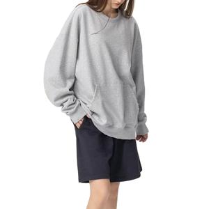 Sweat-shirt surdimensionné en molleton épais et personnalisé pour femmes, col rond, pull avec poche, fournisseur en gros OEM ODM - Product Image 4