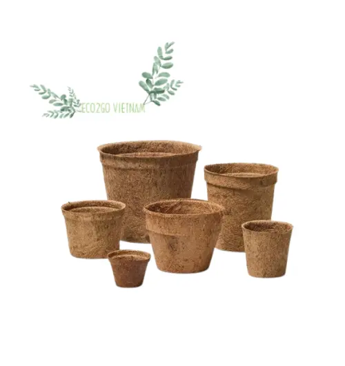 Free Sample And Cheap Price Coconut Coir Fiber Pot/Coconut Fiber Flower Pot Made Of 100% Natural Coconut Fiber By Eco2go Vietnam