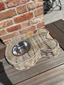 Soporte de cuenco para mascotas de ratán ecológico de alta calidad + alimentador de cuenco Inox al por mayor comederos elevados para mascotas hechos a mano en Vietnam - Product Image 3