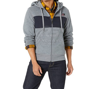 Service OEM, vente en gros, meilleurs modèles de sweats à capuche pour hommes avec fermeture éclair, légers, couleur unie, sweats à capuche pour hommes avec fermeture éclair - Product Image 4