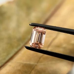 Diamante cultivado en laboratorio VVS rosa vivo de 0,51 quilates corte redondo y Esmeralda para joyería para pendientes colgante o collar - Product Image 2