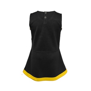 Costumes de danse de cheerleading sur mesure, ensemble deux pièces avec haut sans manches et jupe fendue, uniformes de cheerleading OEM pour femmes et filles - Product Image 4