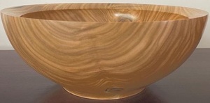 Bol en bois d'acacia fait à la main avec texture de grain de finition rustique pour table à manger utilisation polyvalente Apex Align - Product Image 2