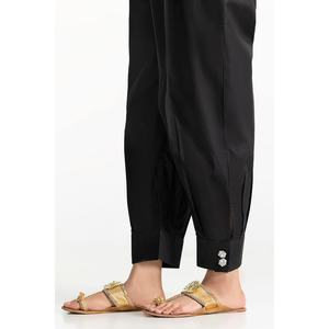 Pantalon Harem Décontracté Noir Respirant pour Femme Taille XL avec Boutons Décoratifs en Tissu Mélangé Froissé Lavage Coloré - Product Image 3