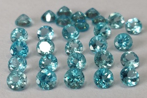 Apatita de Color Paraiba Natural, corte redondo, 3mm, apatita suelta facetada, excelente calidad, buen Color, apatita redonda - Product Image 5