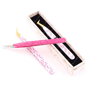 Pinzas de pestañas antiestáticas de acero inoxidable japonesas con logotipo personalizado, herramienta de belleza de etiqueta privada con punta puntiaguda en caja de 1 pieza - Product Image 3