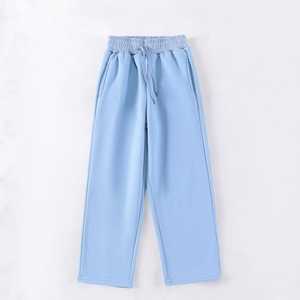 กางเกงวอร์มผ้าฝ้ายเทอร์รี่วินเทจแบบหลวมเอวปานกลางทรงหลวมมีกระดุมข้างขาบานกว้างแบบขาบานออกแบบได้ตามต้องการ - Product Image 1