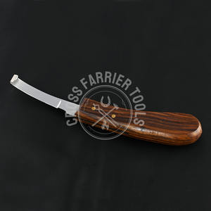 Outil maréchal-ferrant le plus vendu Couteau à sabot en acier inoxydable à lame étroite simple classique avec manche en bois Tondeuse à sabot droit - Product Image 2