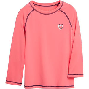 Maillot de bain rose platine pour fille UPF 50 + Rash Guard TBF-052 à séchage rapide 100% polyester demi-manche - Product Image 1