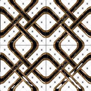 Ceramic digital Printing design 40x40cm with superior white and black color concept for composite floor tiles for living room