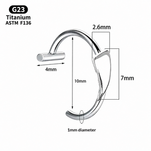 Anillo de <span class=keywords><strong>Labio</strong></span> Falso con Clip, Sin Perforación, Aro de <span class=keywords><strong>Labio</strong></span> de Imitación, Joyería Corporal Geométrica de Titanio ASTM F136 - Product Image 3