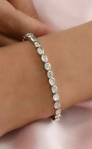 Moissanite Sterling <b>Silver</b> <b>Bracelet</b> Faceted Diamond <b>Bracelet</b> Customized Jewelry Wedding Gift Gift for Her - Product Image 4