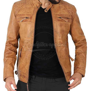 Veste en cuir design personnalisé Veste en cuir pour hommes de couleur personnalisée Streetwear Veste en cuir pour hommes - Product Image 2