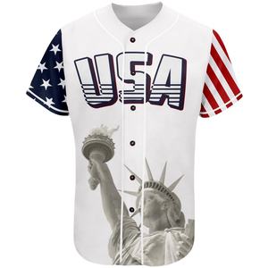 2025 nouvelle tendance marque personnalisée Statue de la liberté USA drapeau authentique Trump mode Softball maillots de Baseball - Product Image 2
