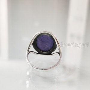 Women's Ring Natural Charoite Gemstone Birthstone Designer Band Anniversary <b>Valentine</b> Statement Jewelry 925 Sterling Silver Ring - Product Image 5