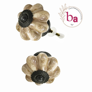 Exportation de qualité moderne couleur émaillée à la main melon céramique armoire tiroir boutons inde poignée et tirer pour cuisine chambre - Product Image 1