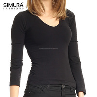 T-shirt à manches longues pour femmes, nouveau Design élégant et tendance, séchage rapide, respirant, Anti-rétrécissement, couleur OEM personnalisée, fabriqué au Bangladesh