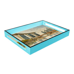 Venta al por mayor, bandeja de laca azul de Singapur, exquisito arte y funcionalidad, forma rectangular, artesanía de Vietnam - Product Image 3