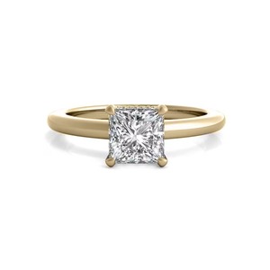 Anillo de compromiso de diamante solitario de corte princesa cultivado en laboratorio de 0.50 ct G-VS2 en oro macizo de 14 quilates para bodas, fiestas de compromiso y ocasiones especiales. - Product Image 3