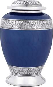 Urna de metal hecha a mano para cenizas humanas Urnas de cremación de metal de aluminio para cenizas Urna de cremación funeraria Mayorista de India - Product Image 2