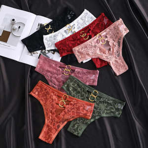 Tanga de Encaje Transparente para Mujer, Romántica y Elegante, Sexy, de Talle Bajo, Ropa Interior Transparente - Product Image 1