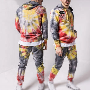 Conception personnalisée Hommes Tie Dye Survêtements de couleur unie tricoté vêtements avec des techniques de broderie pour une utilisation en extérieur à bas quantité minimale de commande - Product Image 6