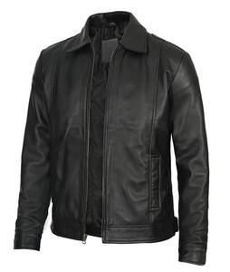 High Quality Custom Made Black Genuine <b>Sheepskin</b> Leather <b>Jacket</b> For <b>Men</b> Fashionable Winter Outdoor Long Sleeve <b>jacket</b> for <b>men</b> - Product Image 5