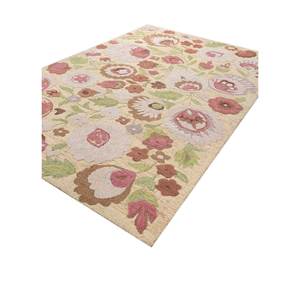 Hacienda Gold 10mm Thick Hand Tufted Polyester <b>Rug</b> Floral <b>Boho</b> Style for Home for Living Room Hallway Bedroom-Tra-15081 - Product Image 2