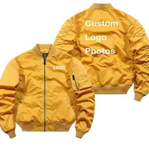 <b>Men's</b> Custom Logo Design <b>Hooded</b> Bomber Jacket with <b>Fur</b> Decoration DIY Print Zipper jacket for <b>men</b> - Product Image 1