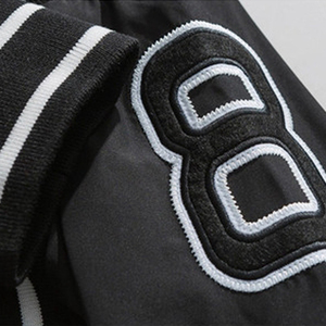 Chaquetas de hombre LACIBLE Hip Hop Streetwear chaqueta de béisbol con bordado de letras 2021 otoño bombardero Varsity abrigo Harajuku personalizado - Product Image 2