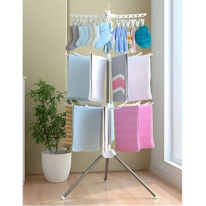 Tendedero Plegable Grande Myrva de Acero Inoxidable, Tendedero Vertical de Tres Niveles para Balcón y Almacenamiento de Ropa - Product Image 3