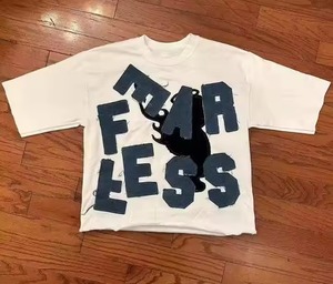 T-shirt imprimé en coton épais 3D pour hommes T-shirt imprimé graphique personnalisé surdimensionné en 3D tricoté uni pour vente en gros - Product Image 1