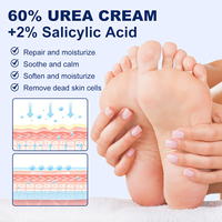 Lotion exfoliante pour les mains et les genoux, marque privée, crème à 60% d'urée pour les pieds, callosités, talons secs et fissurés