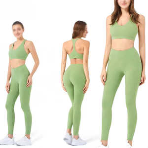 Ensemble de yoga personnalisé à faible MOQ pour femmes, vêtements de sport de haute qualité, leggings de fitness pour femmes, ensemble de yoga - Product Image 5