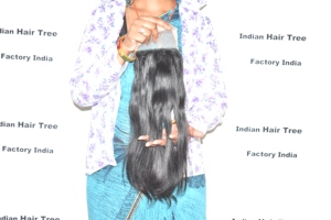 Extensions de cheveux humains vierges indiens 100% naturelles, alignées sur les cuticules, lisses, brutes, non traitées, double trame, machine - Product Image 5