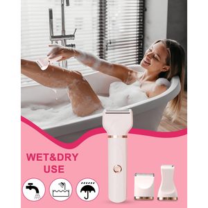 Afeitadora Eléctrica 3 en 1 para Mujer, Resistente al Agua IPX7, Uso en Seco y Húmedo, Recargable, Recortadora para Área del Bikini, Axilas y Piernas, Cuchilla de Cerámica - Product Image 1