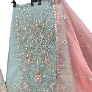 Función de matrimonio, tela de seda de Organza suave especial, hilo múltiple y trabajo de bordado, traje Salwar de tres piezas con juego Dupatta - Product Image 6
