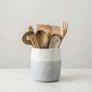 Portautensilios de Cerámica de Gres de Primera Calidad |   Almacenamiento de Utensilios de Cocina Duradero y Ecológico |   Recipiente Decorativo para Encimera - Product Image 3