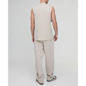 2025 venta al por mayor 100% algodón Color sólido ropa de gimnasio en blanco verano hombres camiseta sin mangas chaleco para hombres - Product Image 2
