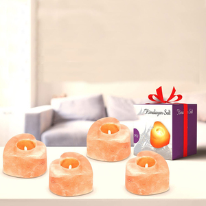 Artesanía natural orgánica Himalayan Pink Salt Rock Portavelas Decoración interior Regalo - Product Image 5
