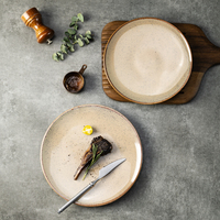 Assiettes japonaises en céramique YAYU personnalisées pour hôtels, plats de dîner en porcelaine, assiettes à steak, assiettes de service Omakase, couleur kaki, pour restaurants