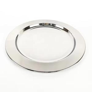 Assiette de présentation ronde en laiton poli miroir de qualité alimentaire, écologique et moderne pour la décoration de mariage - Product Image 1