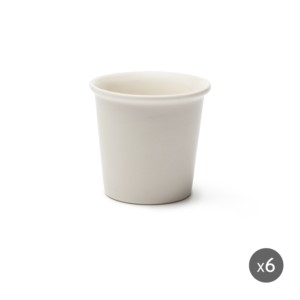 Durable New Bone China Set of 6 Espresso Coffee Cups <b>9</b> cl (3 fl oz) Classic Contemporary Minimalist Design Fashion White Excelsa - Product Image 1