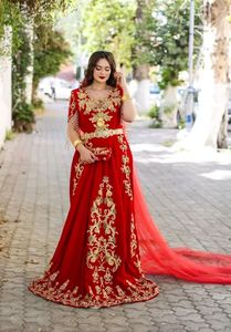 Designer 2024 <b>Red</b> <b>Silk</b> Caftan Dress with Gold Zari Embroidery Crystal Glass Beads Pearls Dabka Work - Product Image 3
